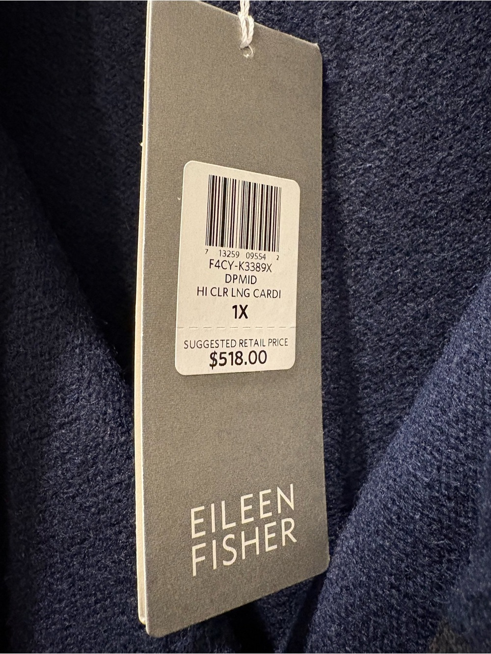 NWT Eileen Fisher Navy / Black Cashmere Fine-Gauge Sweater - Picture 3 of 8